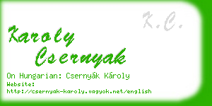 karoly csernyak business card